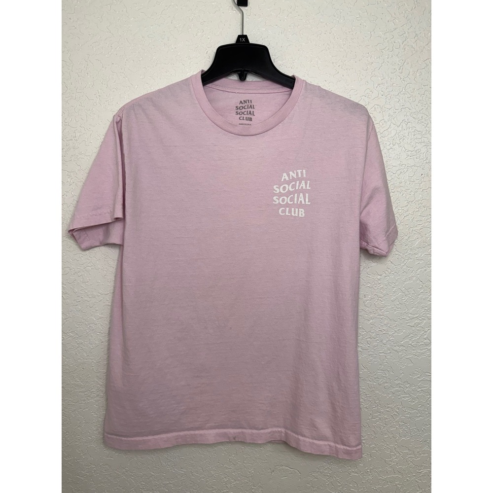 Anti Social Social Club Pink Cherry‎ Blossom Butterfly Logo T-Shirt Womens Large